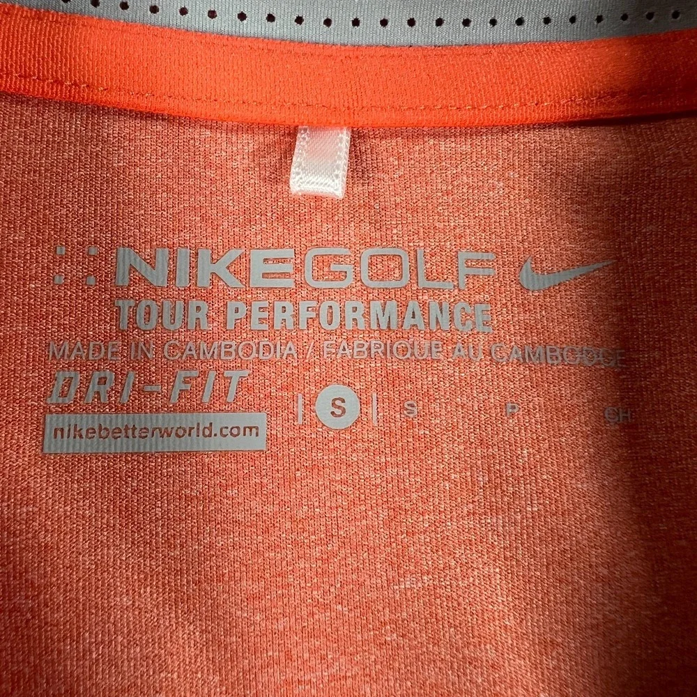 Nike Polo Shirt Womens Small Orange Sleeveless Outdoor Casual Golf Lightweight